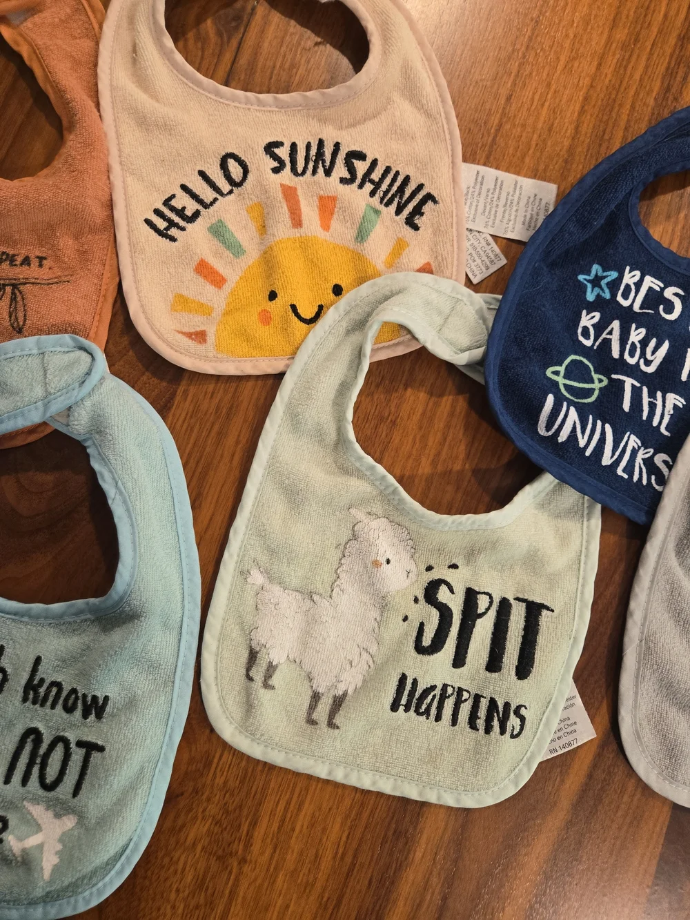 Baby Bib Set - Multicolor Cute Graphic Cotton Terry Bibs
